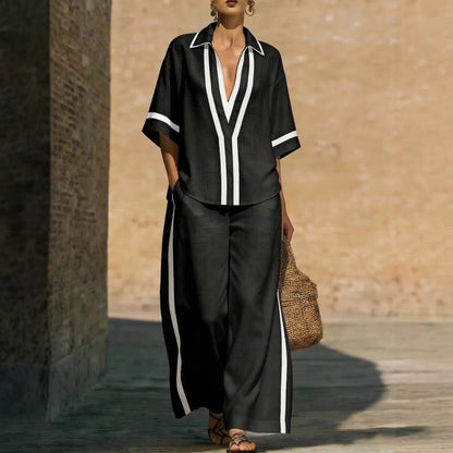 Women's Summer Loose Wide-Leg Casual Suit