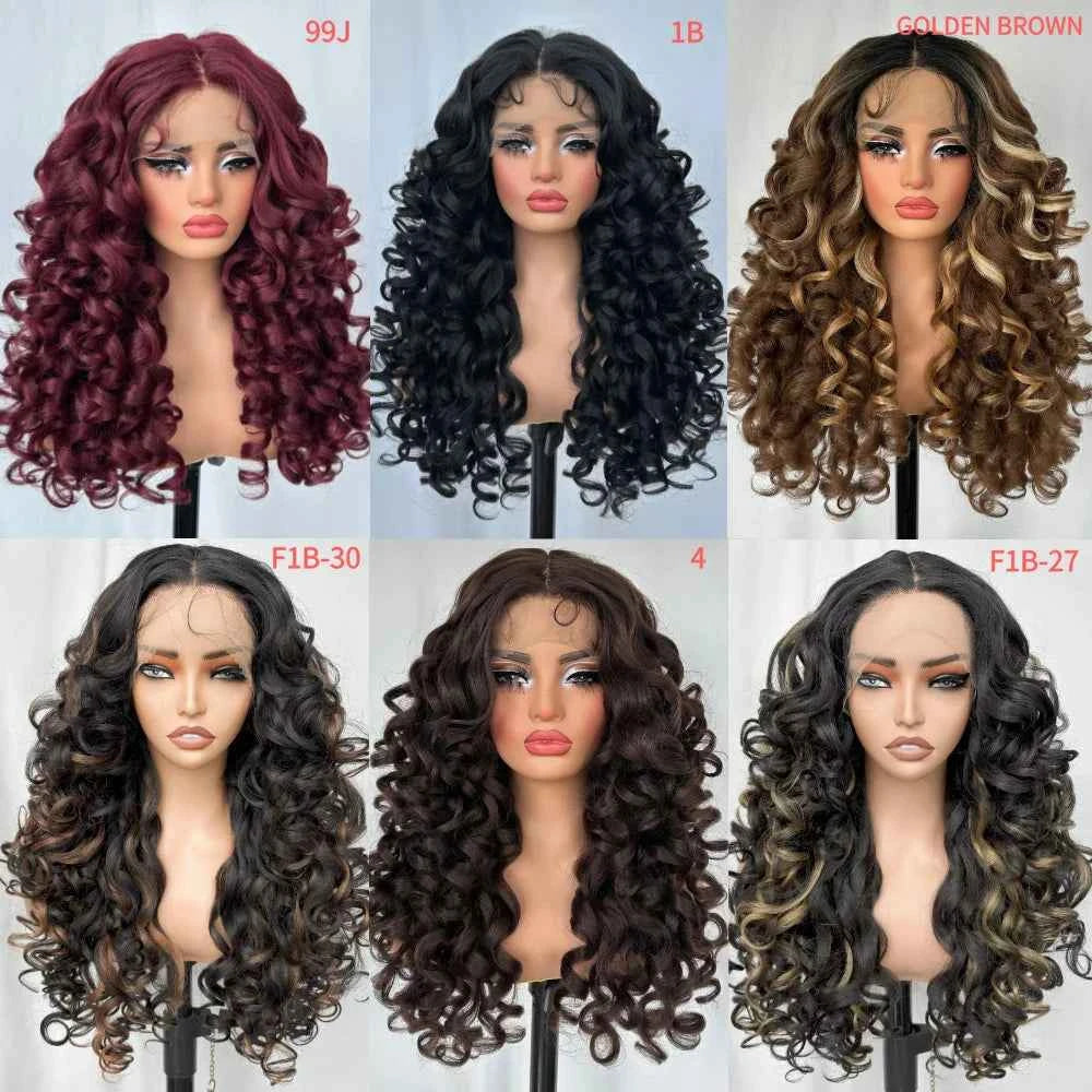 X-TRESS Long Curly Lace Front Wig