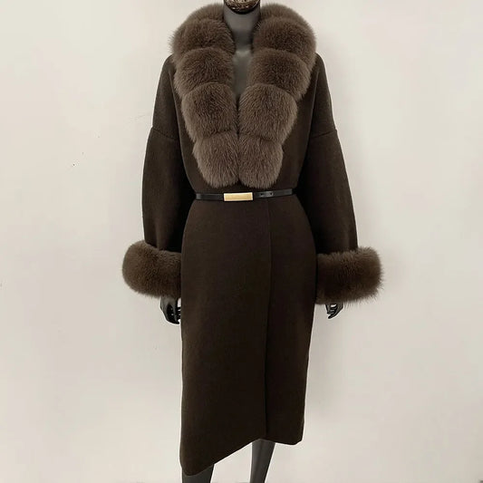Bellanica - Real Fox Fur Jacket Long Knitwea