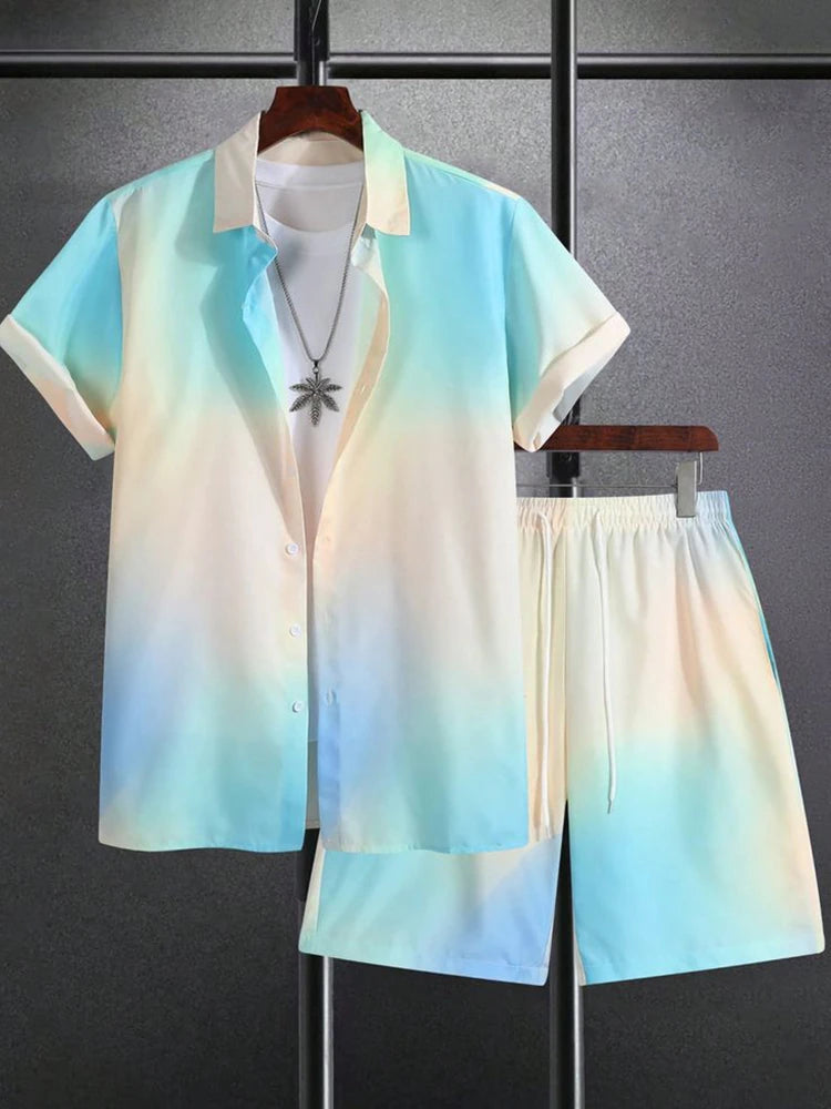 Bellanica - Coconut Tree Gradient Summer Outfit Set
