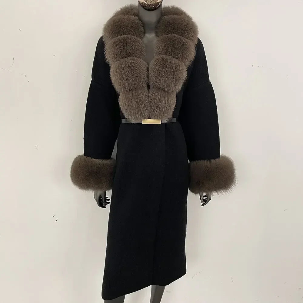 Bellanica - Real Fox Fur Jacket Long Knitwea