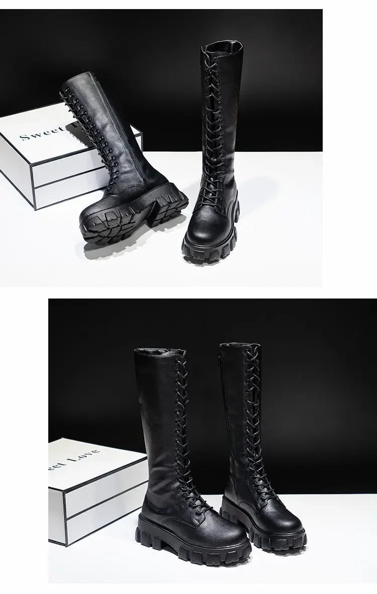 Bellanica - Zipper lace-up winter boots