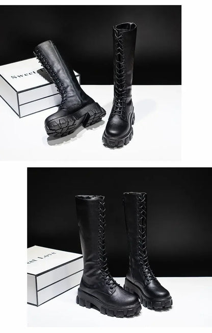 Bellanica - Zipper lace-up winter boots