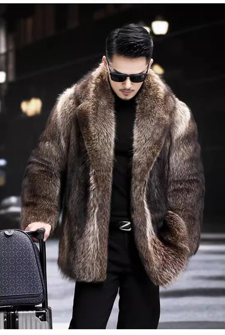 Bellanica - Men’s Thick Faux Fur Coat