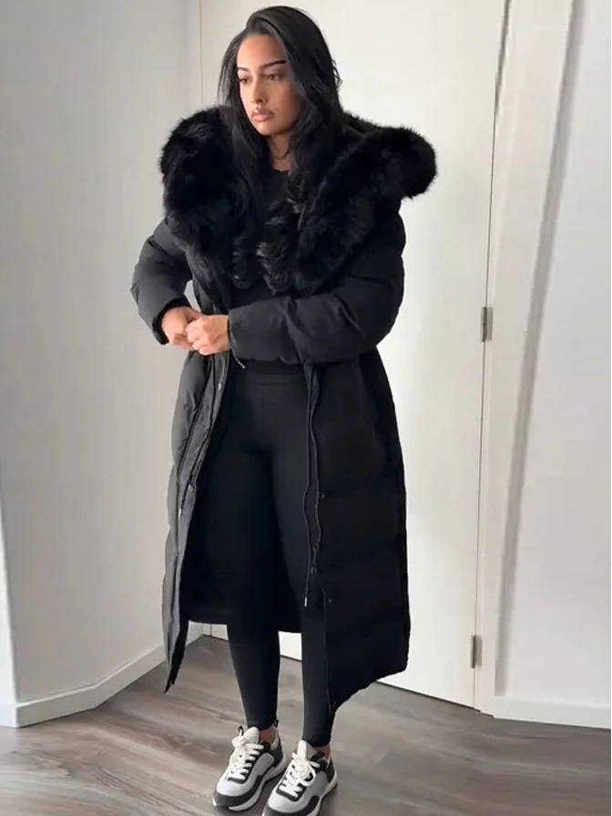 Bellanica - Women's warm belted hooded winter parka