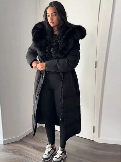 Bellanica - Women's warm belted hooded winter parka