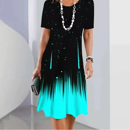 Vintage Gradient A-Line Summer Women's Dress