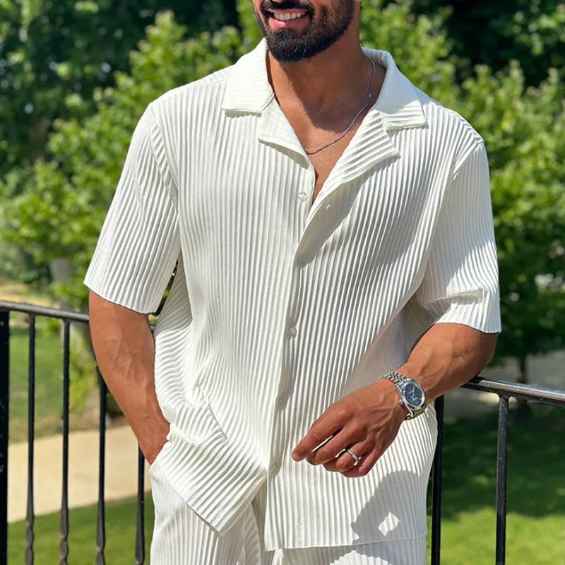 Bellanica - Men's Summer Casual Button Shirt Set