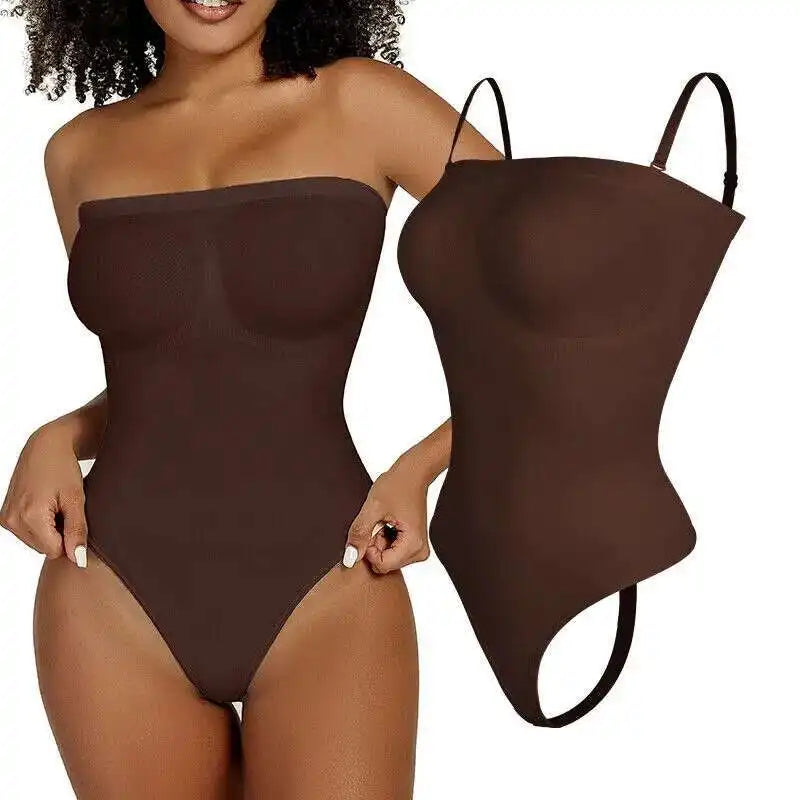 Body gainant sans bretelles et sans couture pour femme - Bellanica