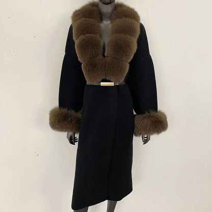 Bellanica - Real Fox Fur Jacket Long Knitwea