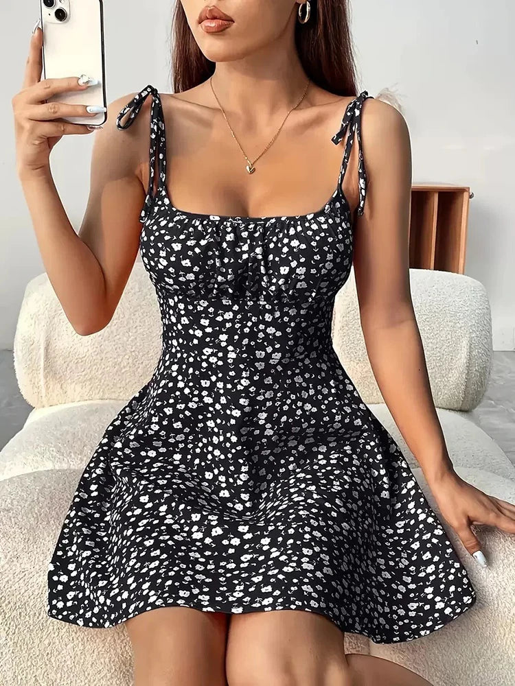 Bellanica - Floral Spaghetti Strap Summer Dress