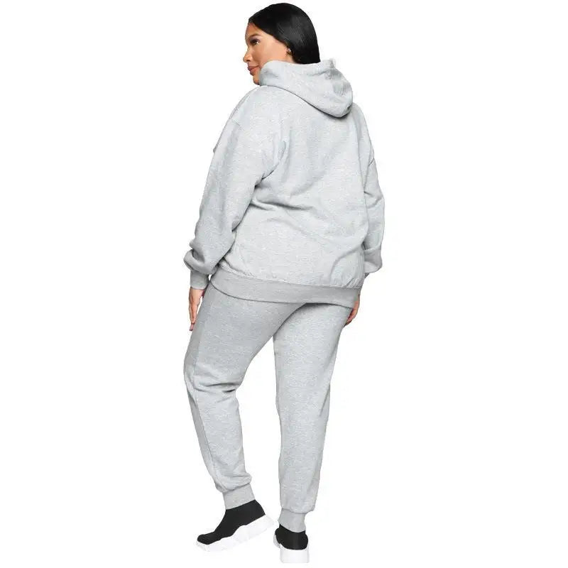 Bellanica - Loose Plus-Size Hooded Sweater Suit