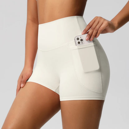 Bellanica - High-waist pocketed squat-proof shorts