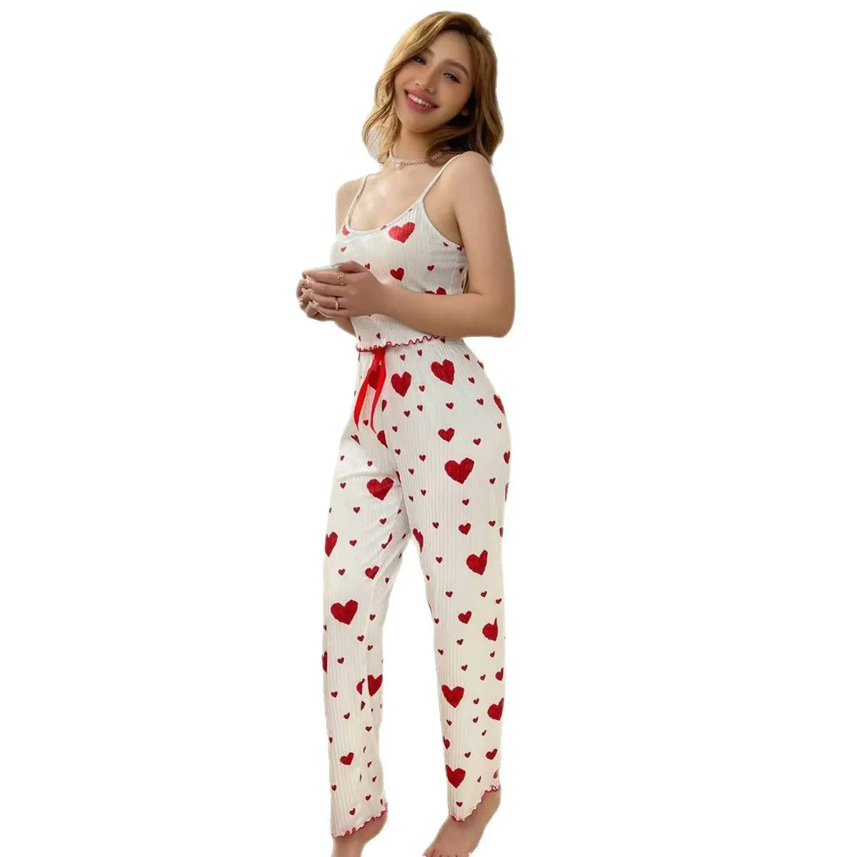 Women's Lace U-Neck Pajama Set