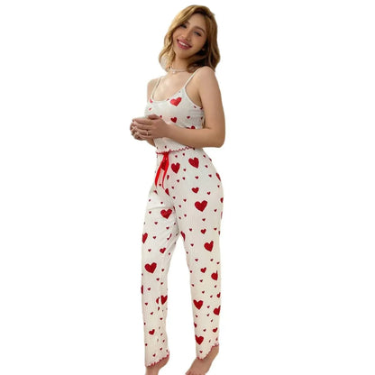 Women's Lace U-Neck Pajama Set