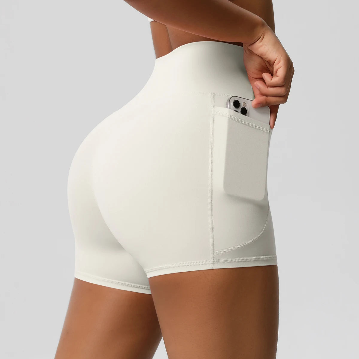Bellanica - High-waist pocketed squat-proof shorts