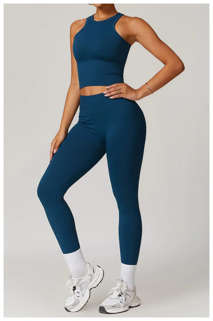 Bellanica - Seamless Ribbed 2-Piece Yoga Set