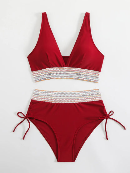 Bellanica - Drawstring High-Waist Bikini Set
