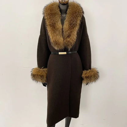 Bellanica - Real Fox Fur Jacket Long Knitwea