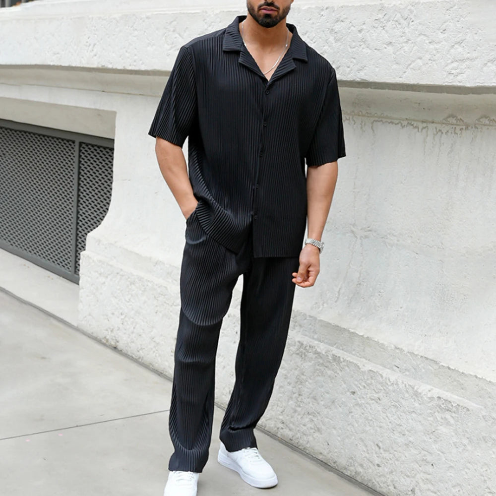 Bellanica - Men's Summer Casual Button Shirt Set