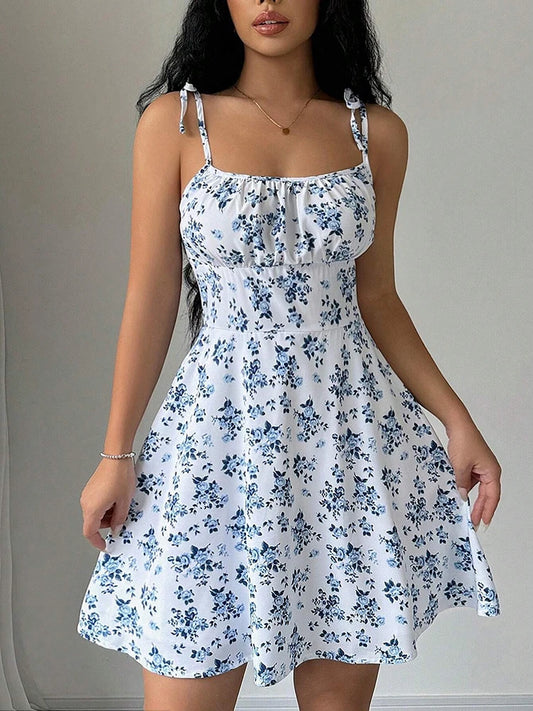 Bellanica - Floral Spaghetti Strap Summer Dress