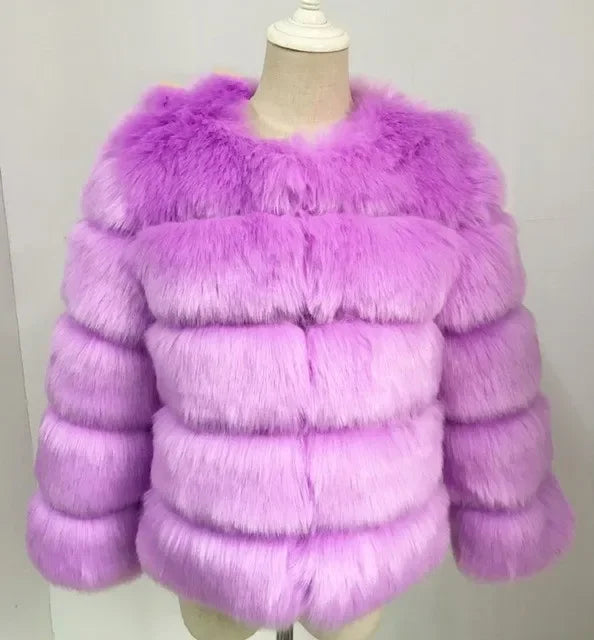Bellanica - Faux Fur Women Coats Solid