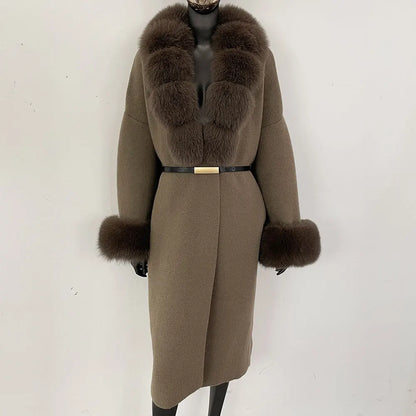 Bellanica - Real Fox Fur Jacket Long Knitwea
