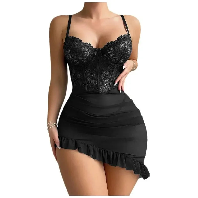 Bellanica - Sheer Lace Underwire Lingerie Set