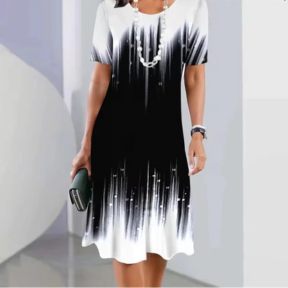 Vintage Gradient A-Line Summer Women's Dress