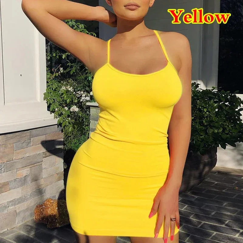 Bellanica - Spaghetti Strap Bodycon Mini Dress