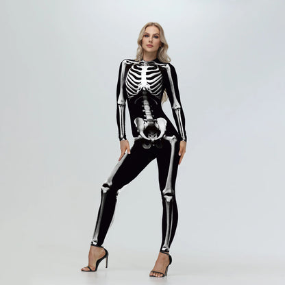 Bellanica - White Skeleton Halloween Cosplay Bodysuit
