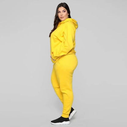 Bellanica - Loose Plus-Size Hooded Sweater Suit