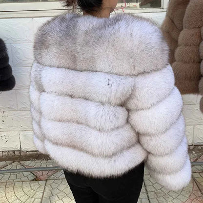 Faux Fox Fur Coat – White