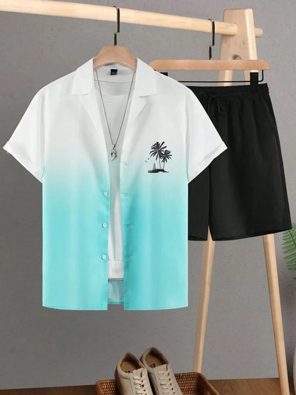 Bellanica - Coconut Tree Gradient Summer Outfit Set