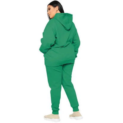 Bellanica - Loose Plus-Size Hooded Sweater Suit