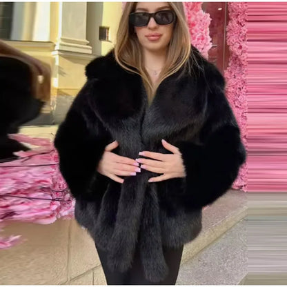 Bellanica - Luxury Thick Faux Fur Coat for Women