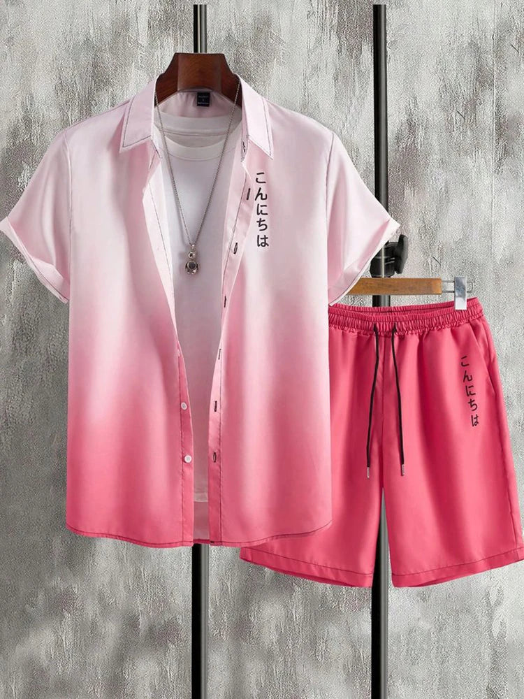 Bellanica - Coconut Tree Gradient Summer Outfit Set