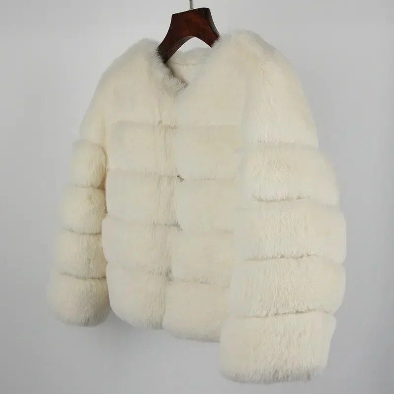 Bellanica - Faux Fur Women Coats Solid