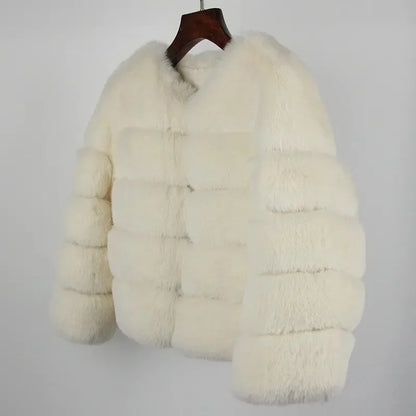 Bellanica - Faux Fur Women Coats Solid
