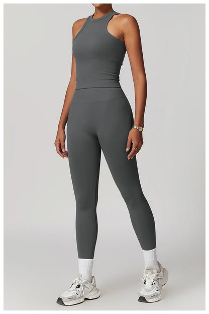Bellanica - Seamless Ribbed 2-Piece Yoga Set