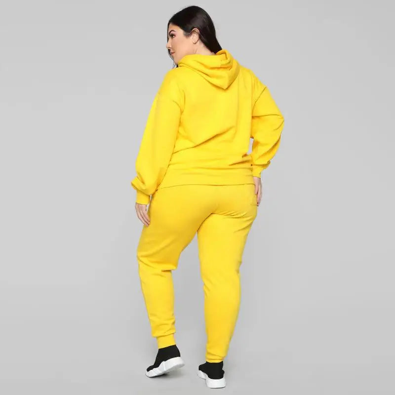 Bellanica - Loose Plus-Size Hooded Sweater Suit