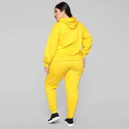 Bellanica - Loose Plus-Size Hooded Sweater Suit