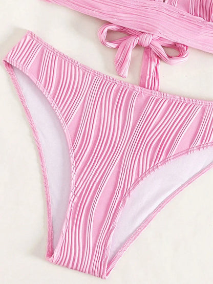 Bellanica - Crinkled High-Cut Bikini Set