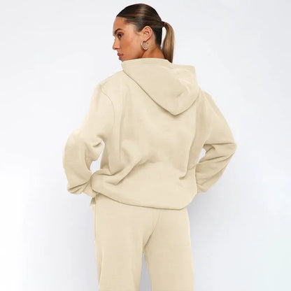 Bellanica - Women's Solid Hooded Sweatshirt Set