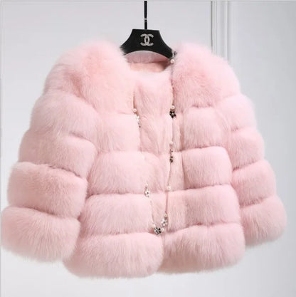 Bellanica - Faux Fur Women Coats Solid