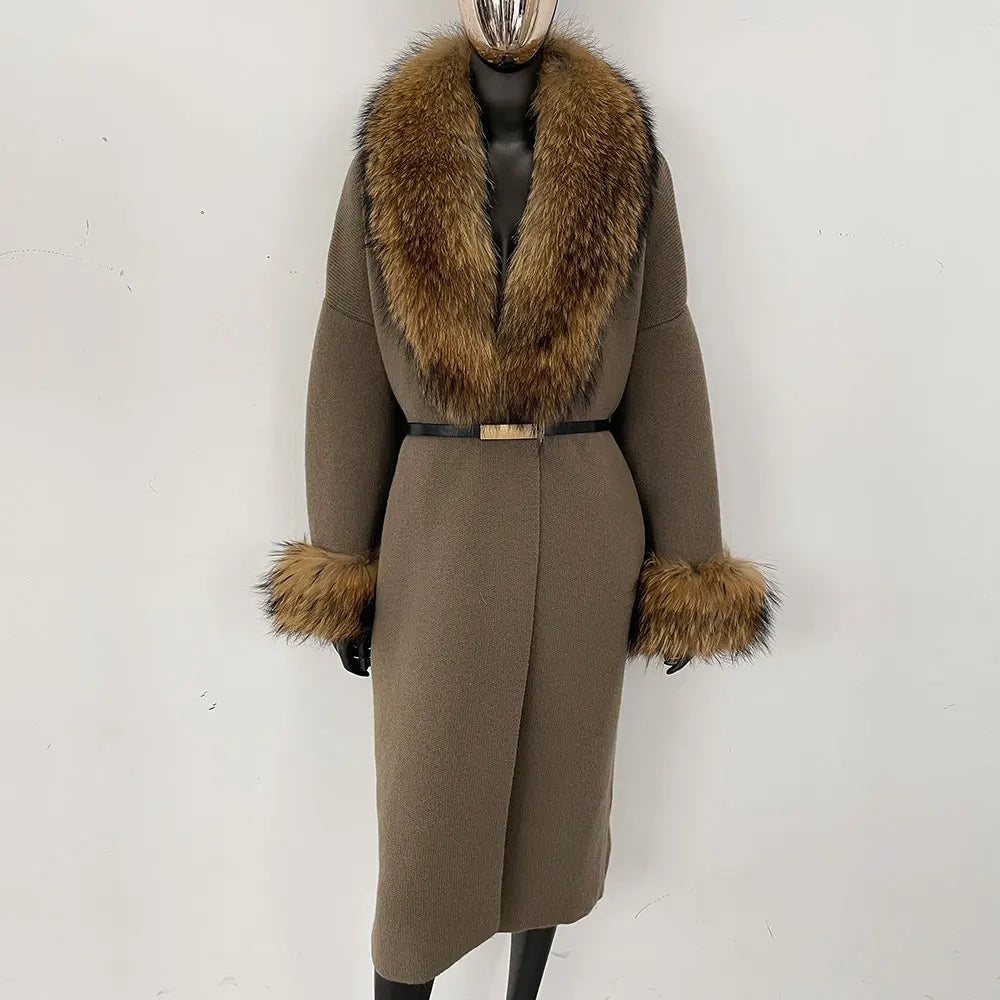 Bellanica - Real Fox Fur Jacket Long Knitwea