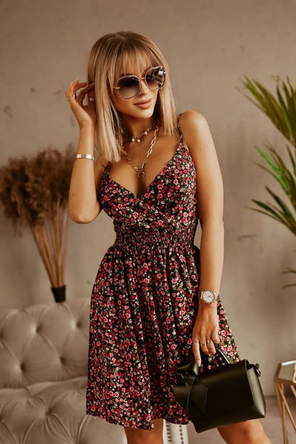 Bellanica - Floral Summer Wrap Spaghetti Dress