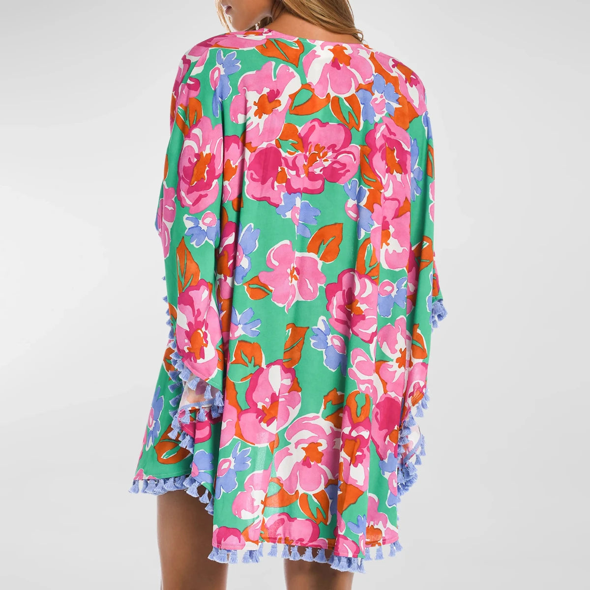 Three-Piece Printed Bikini Set with Cover-Up