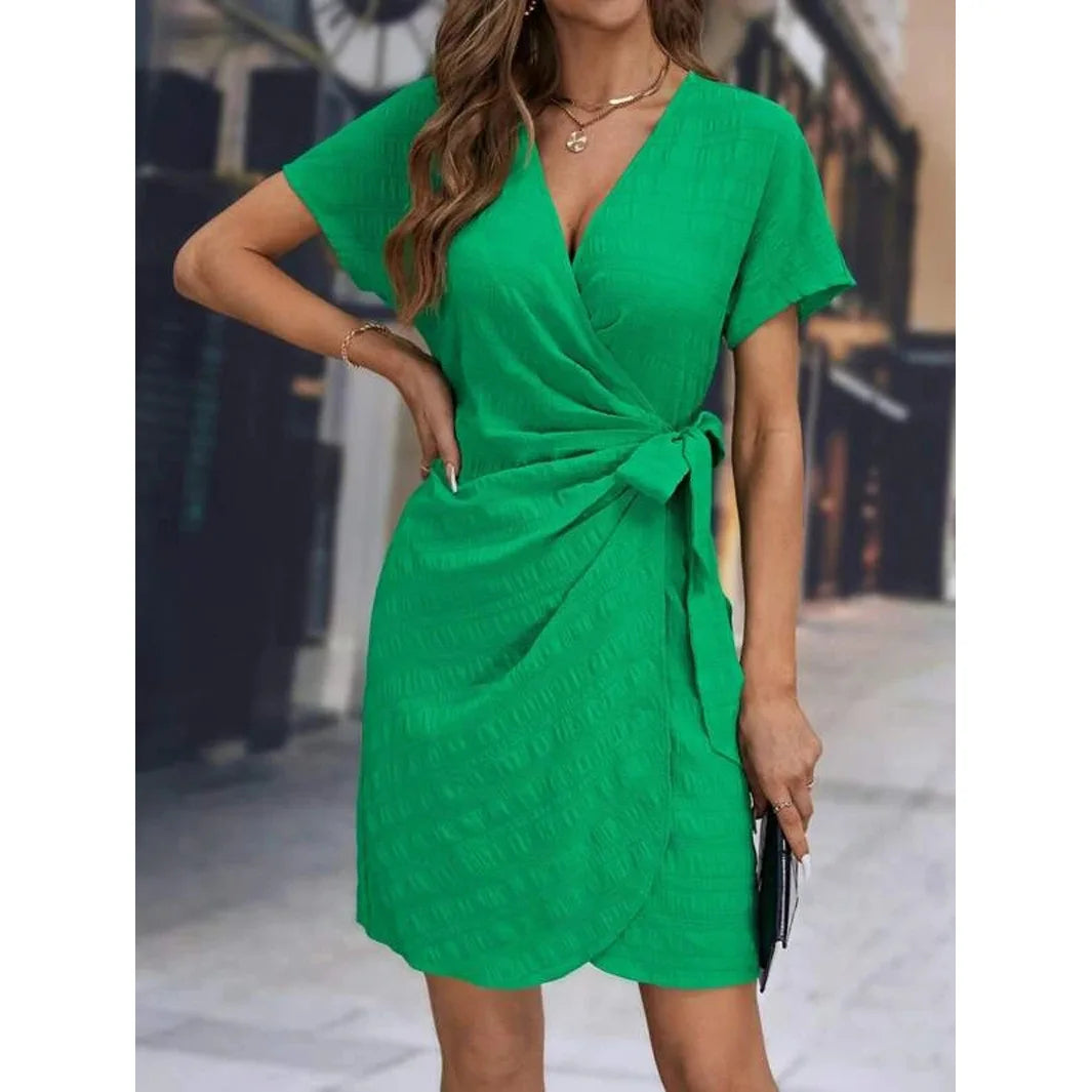 Bellanica - Summer V-Neck Wrap Dress Women
