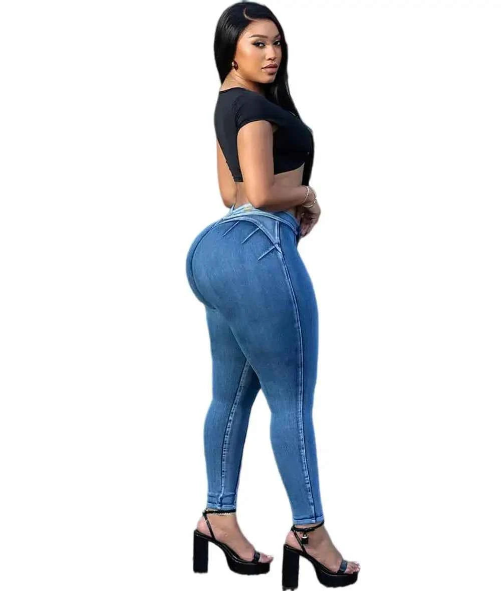 Women’s High-Waist Slim Fit Denim Jeans - Bellanica